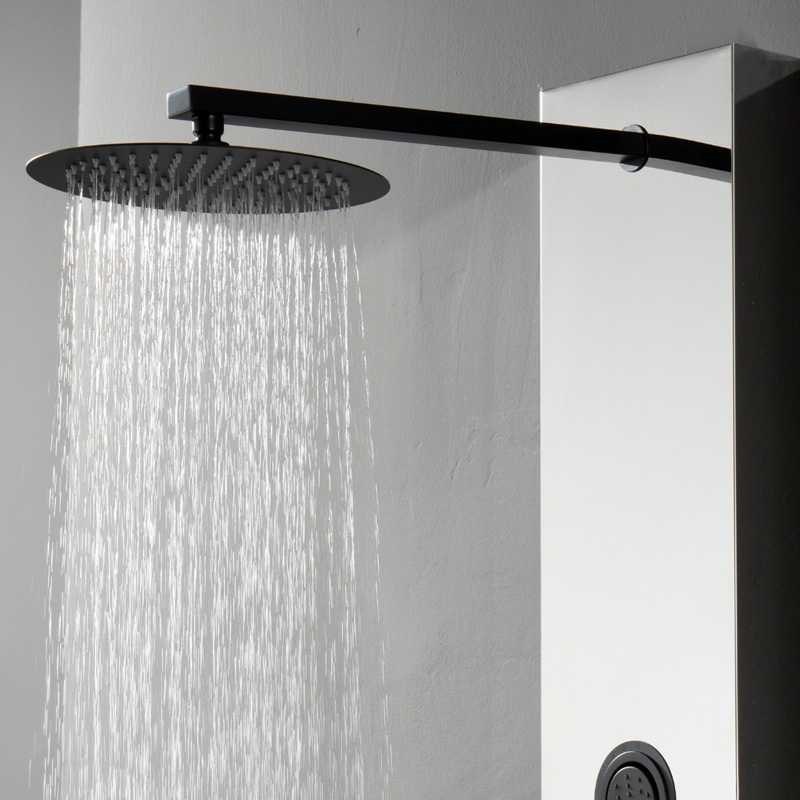 Douche rond, zwart inbouw