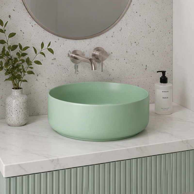 Wasbak rond, groen